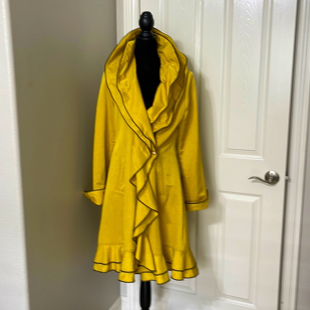 Gold Ruffled tailored jacket/dress